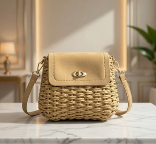 Mala de palhinha bege