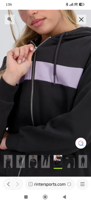 Conjunto deportivo mujer negro y lila. Chándal.