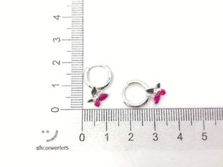 argollas plata 925mm con piedra con circonita