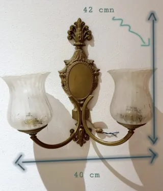 Lámpara de pared bronce y cristal