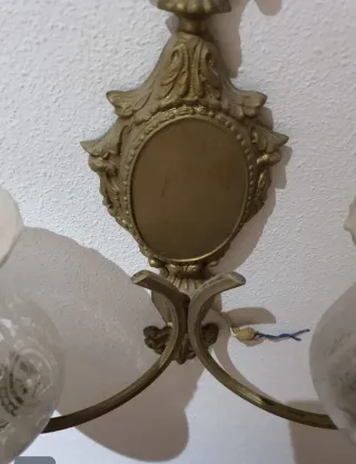 Lámpara de pared bronce y cristal