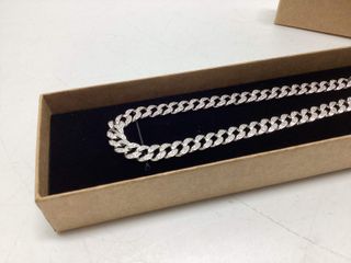 cadena plata 925mm con piedra con circonita 19.5cm