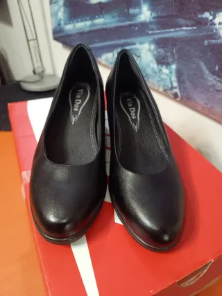 Tacones Via Dos Talla 38 Negros