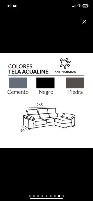 SIN IVA!! SOFA GRIS CHAISELONGE PUFF