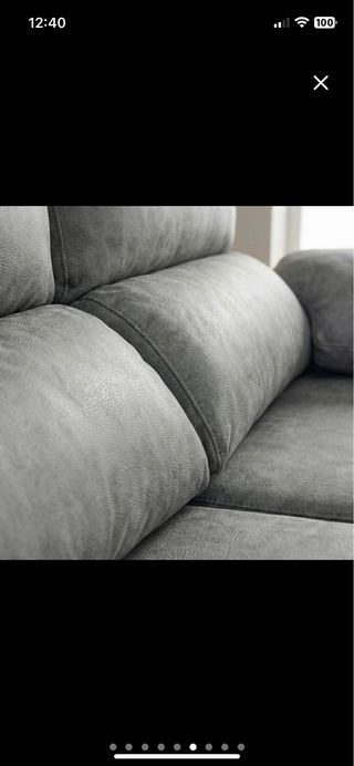 SIN IVA!! SOFA GRIS CHAISELONGE PUFF