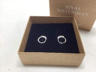 argollas plata 925mm con piedra con circonita