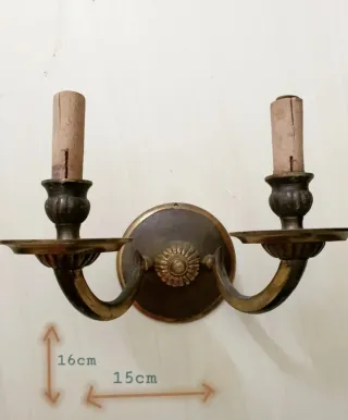 Candelabro de pared de bronce