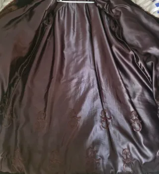 Abrigo largo piel Mouton marrón