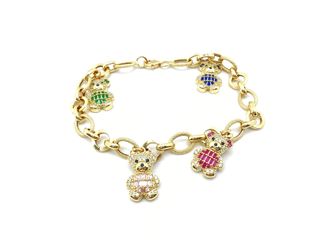 pulsera oro 18k con piedra con circonita