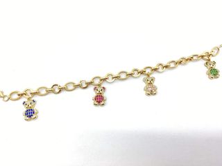 pulsera oro 18k con piedra con circonita