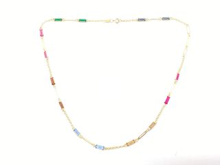 collar oro 18k con piedra con circonita 22cm