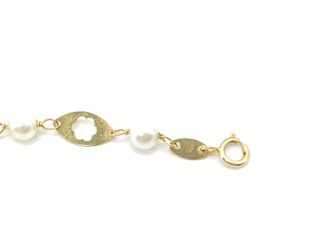 esclava oro 18k con piedra con perla