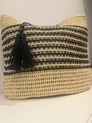 Mala de palhinha com franjas