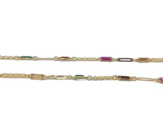 collar oro 18k con piedra 22cm