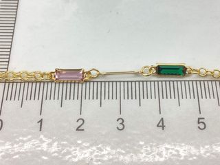 collar oro 18k con piedra 22cm