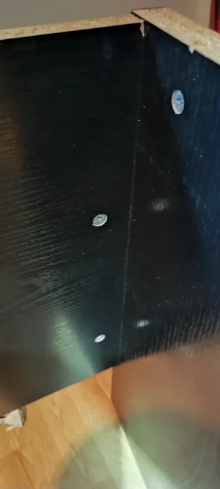 Mesa de madera despacho.Marron/negra 110x55x75