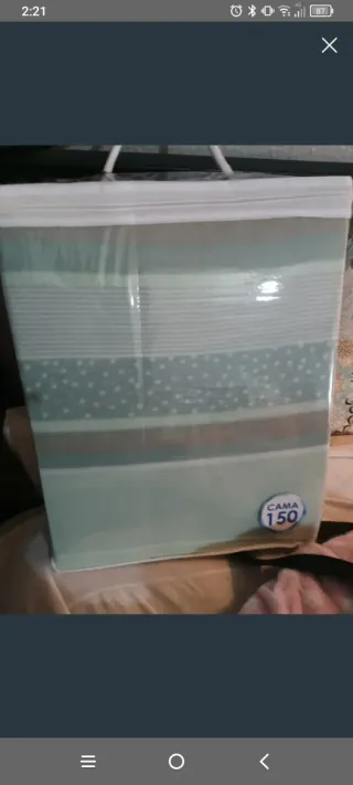 Juego de sábanas coralina verde y azul