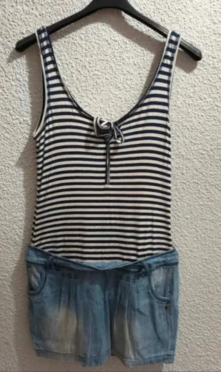 Mono rayas azul y blanco talla L