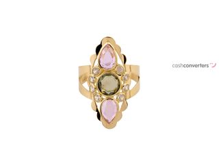 anillo oro 18k con piedra con circonita