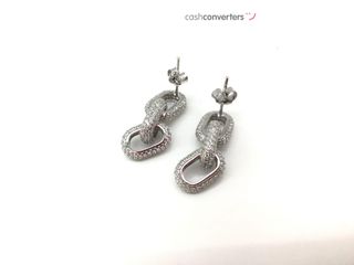 pendientes plata 925mm con piedra con circonita