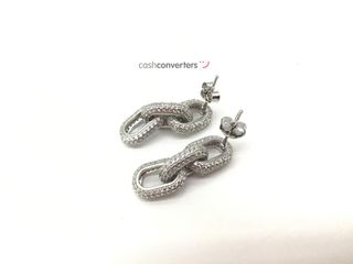 pendientes plata 925mm con piedra con circonita