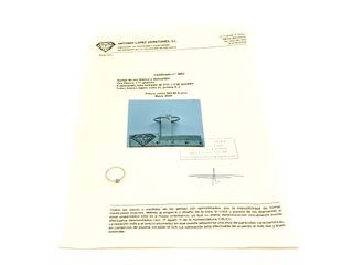 sortija oro 18k con piedra con diamante