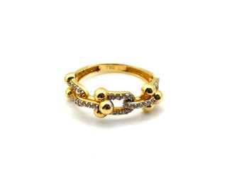 anillo oro 18k con circonita