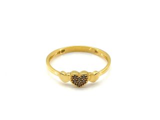 alianza oro 18k con piedra con circonita