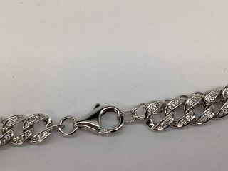 cadena plata 925mm con piedra con circonita 19.5cm