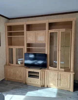 Mueble de Salón Madera y Cristal