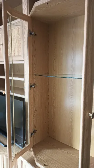 Mueble de Salón Madera y Cristal