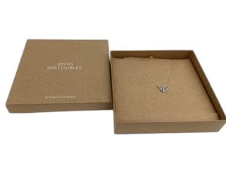 cadena plata 925mm con piedra con circonita 19 2.5cm