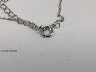 cadena plata 925mm con piedra con circonita 19 2.5cm