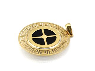 colgante oro 18k con piedra con circonita,onix