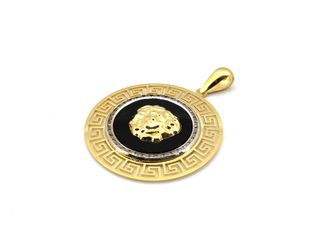 colgante oro 18k con piedra con circonita,onix