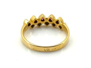 anillo oro 18k con piedra con diamante,rubi