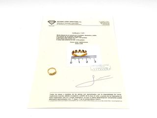 anillo oro 18k con piedra con diamante,rubi