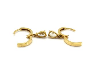 argollas oro 18k con piedra con circonita