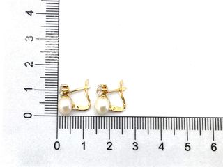 pendientes oro 18k con piedra con perla,circonita