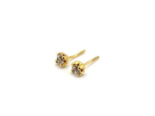 pendientes oro 18k con piedra con circonita