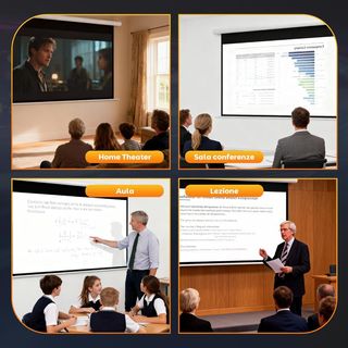 Pantalla de Proyector Motorizada de 100 Pulgadas 4K HD Formato 16:9, Pantalla de Proyector Motorizada Eléctrica con Control Remoto, Pantalla de Videoproyector para Casa, Cine, Oficina, Hogar, 251X...