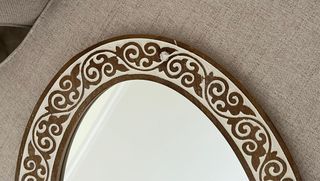 Espelho Oval Decorativo Madeira e Vidro