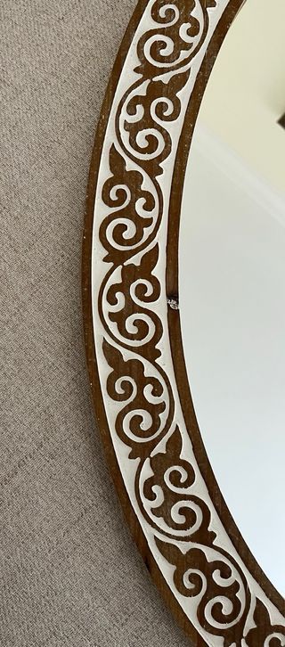 Espelho Oval Decorativo Madeira e Vidro