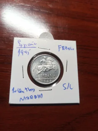 Moneda España 10 céntimos 1945 Franco
