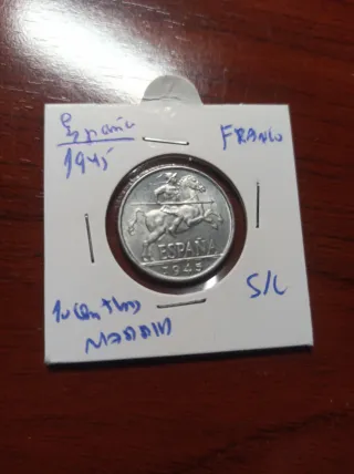Moneda España 10 céntimos 1945 Franco