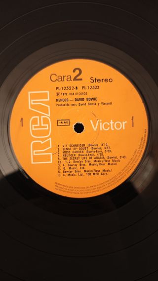 David Bowie Heroes LP Vinilo RCA 1977