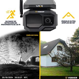 VOSKER VKX Cam 4G solar IP65 vídeos 15s a Demanda