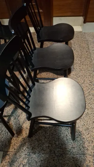 6 Sillas Comedor Madera Negras