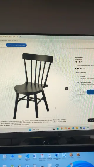 6 Sillas Comedor Madera Negras