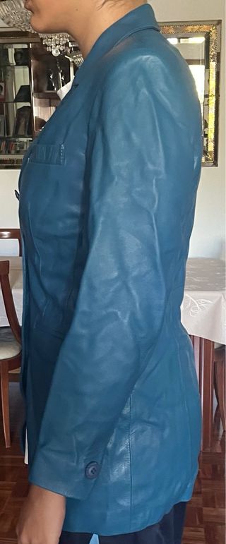 Chaqueta de piel AMBIT S.L azul mujer